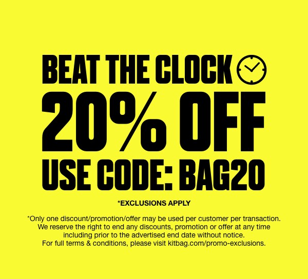20% OFF *Exclusions Apply USE CODE: BAG20