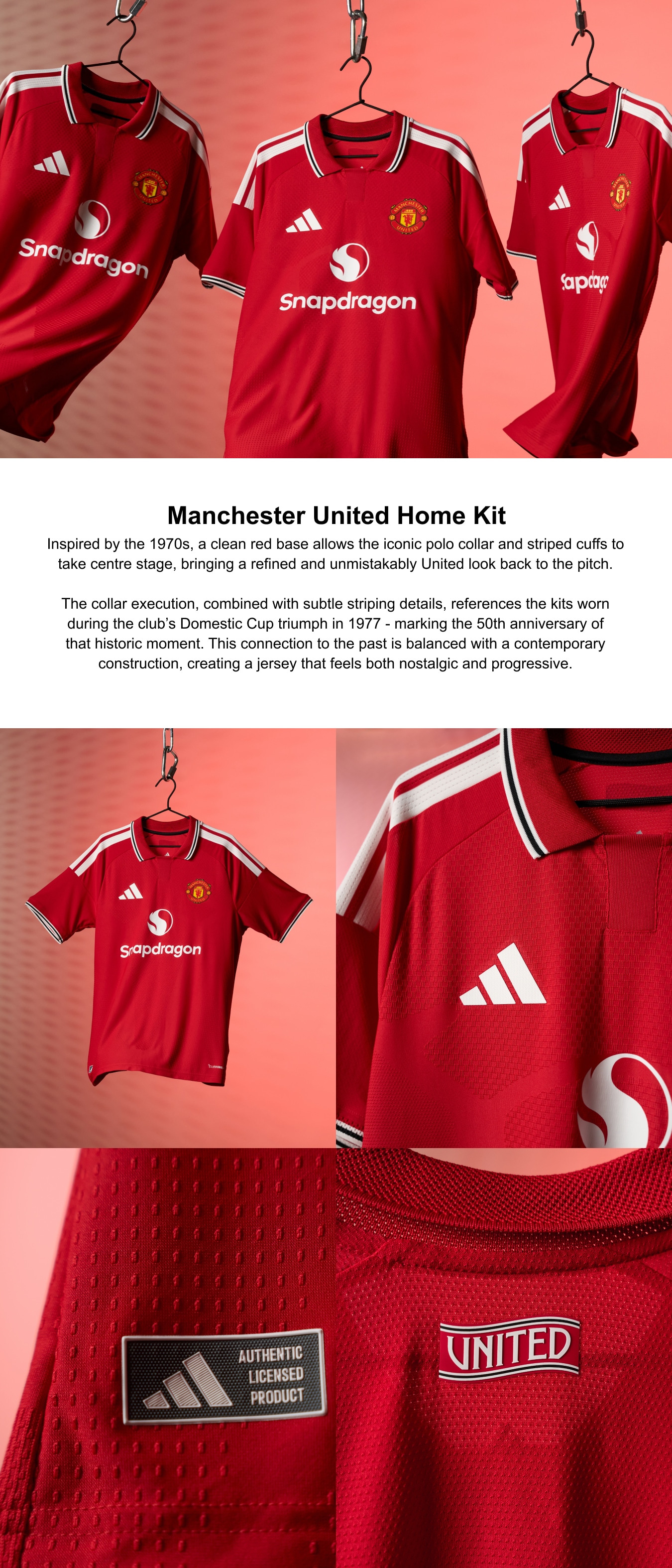 Manchester United adidas Home Shirt 2026-27 - Long Sleeve