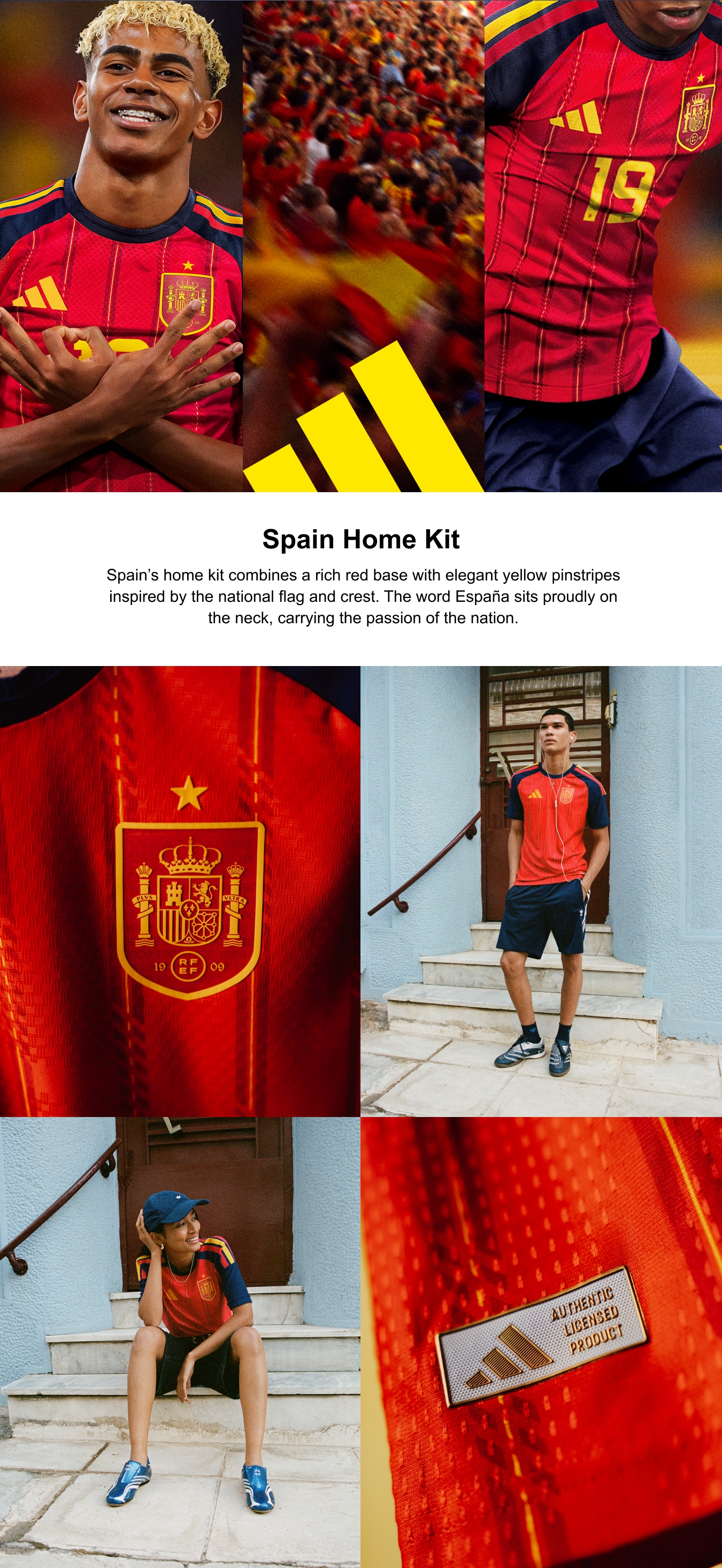 Spain adidas Home Shirt 2026 - Womens with Lamine Yamal 19 printing